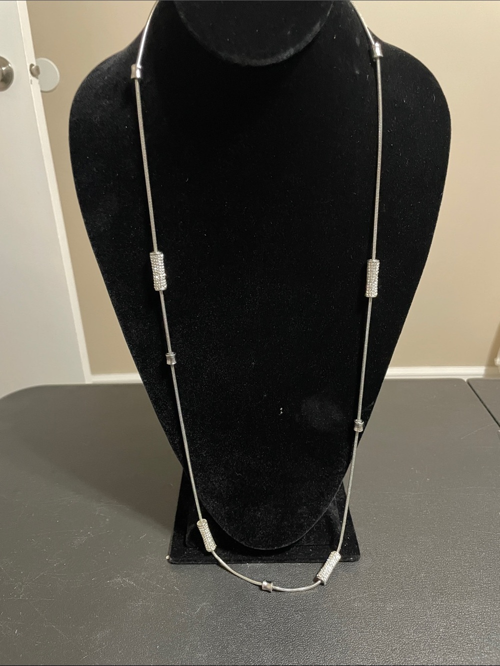 Lia Sophia Silver-Tone with Rhinestone Details Necklace